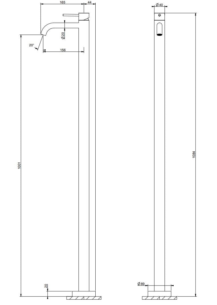 Смеситель для раковины из нержавеющей стали Gessi Messi316 ARCH-00091625 - Вид №2