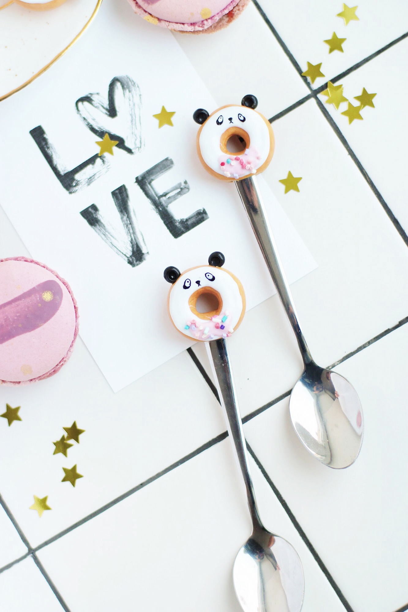 Чайная ложка с пончиком "Панда" JULS SMALL BAKERY  335359 Белый Santreyd  - Вид №1