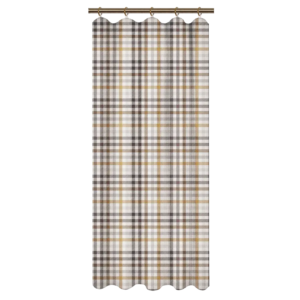 Штора на ленте для кухни Beige 145x180 см клетка цвет бежевый 84761669 STLM-2168250 LINEN WAY  - Вид №1