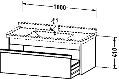 KT666504343 Ketho Тумбочка подвесная Базальт матовый, декор Duravit - Вид №1