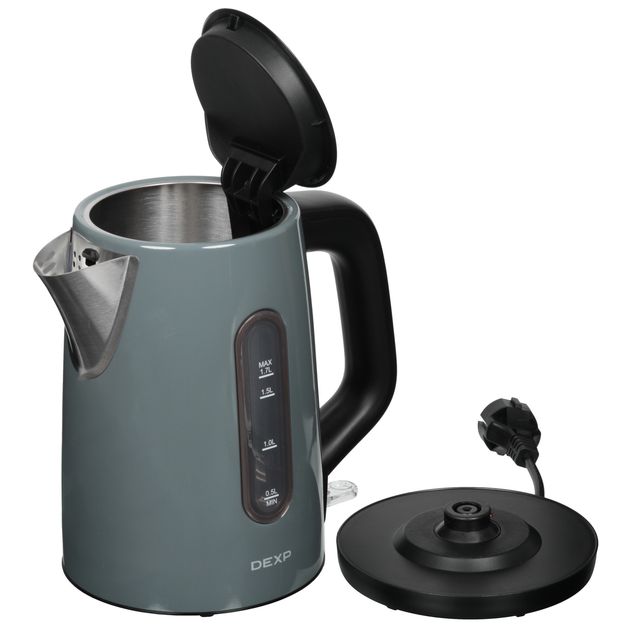 9157943 Электрочайник DEXP DEK-08MWB серый STDN-0117651 - Вид №4