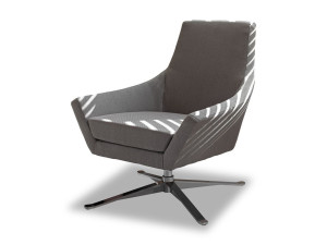 Тканевое вращающееся кресло с подлокотниками