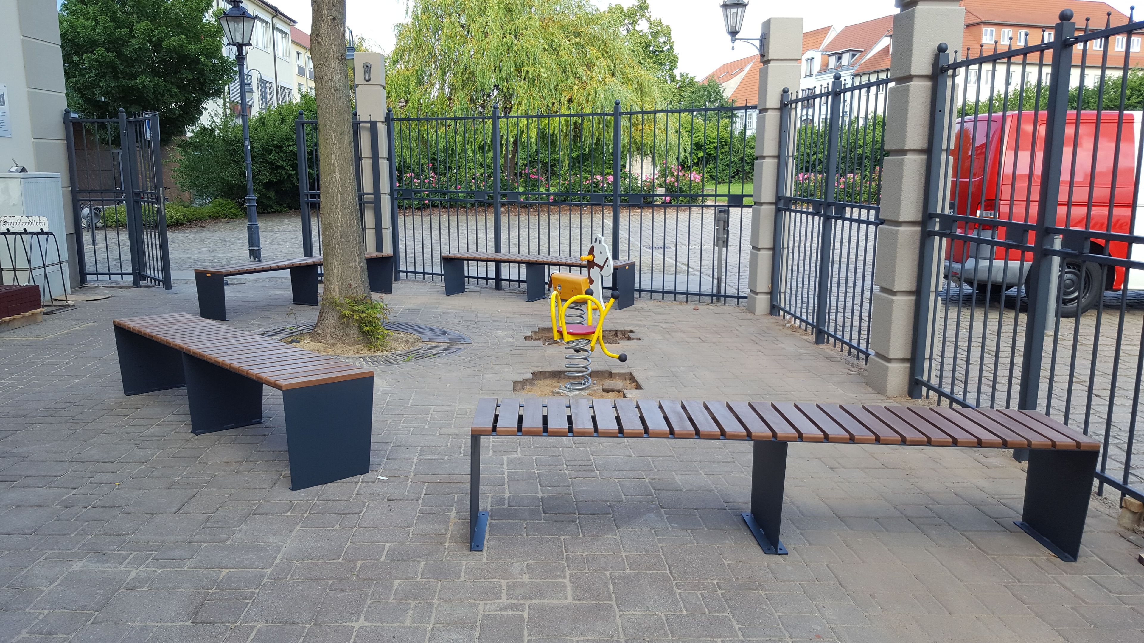 Стальная и деревянная скамья без спинки CITYSì MOZART ARCH-00018665 - Вид №2