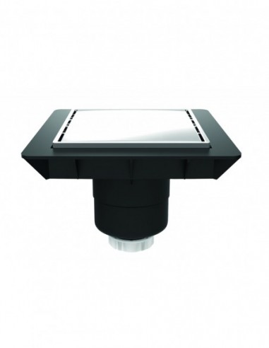 460720 000 00  Напольный трап Quadratto для душа, вертикальный выход Д. 40 мм, хромированная металлическая крышка 150 x150 мм Valentin Хром  - Вид №1