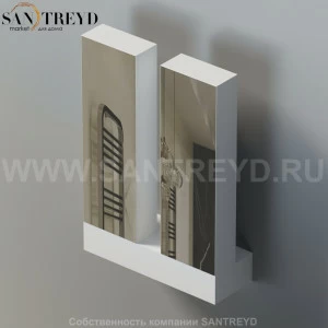 Agape JET Двойной зеркальный вращающийся шкаф в коробе из белого МДФ ASPE032