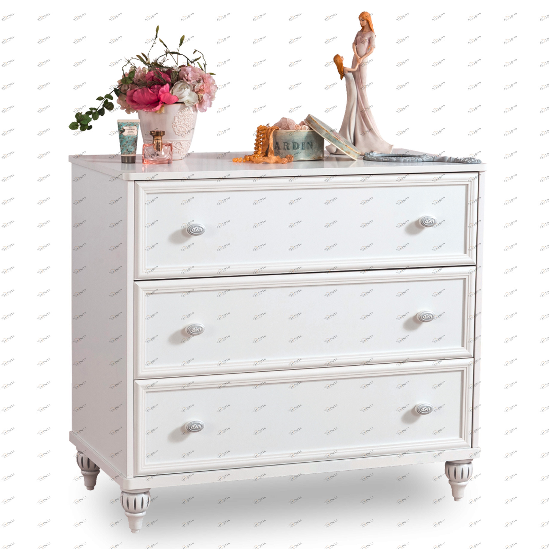 Комод белый с 3 ящиками Romantica CILEK ROMANTICA 00-3832253 Белый Santreyd