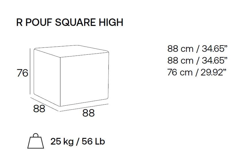 Квадратный пуф из ткани Adrenalina ARCH-00095747 - Вид №4