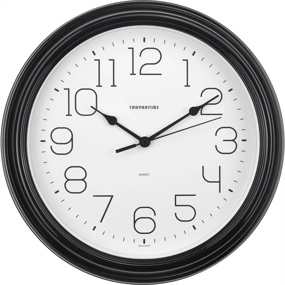 Часы настенные Troykatime Классика круглые пластик цвет черный бесшумные ø31 см НЕОКЛАССИК STLM-2043429