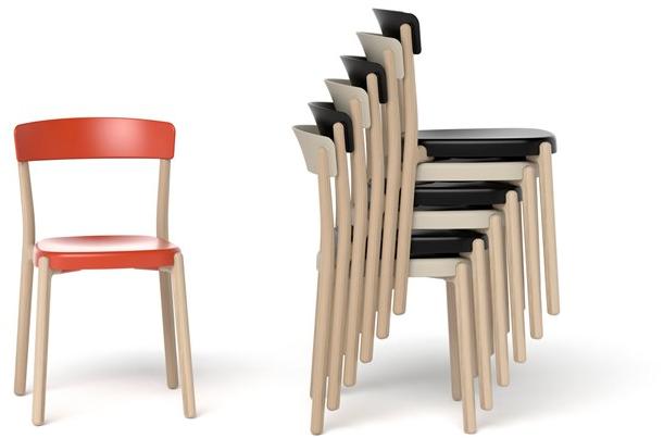 ENEA Штабелируемый стул из дерева и ткани Noa sun-id-1419542 - Вид №4