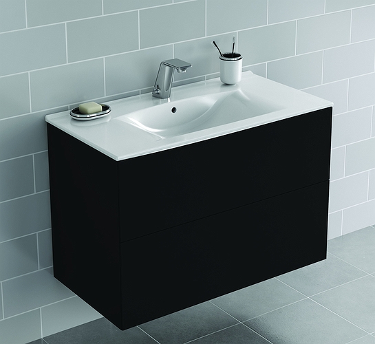 9751321111 IDO Elegant напольная тумба под умывальник, с двумя ящиками, W = 900 мм, W1 = 910 мм, белый - Вид №5