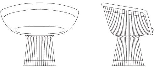 KNOLL Мягкое кресло из стали и ткани с подлокотниками Platner sun-id-1430402 - Вид №8