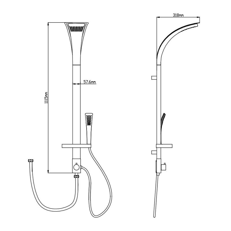GL-SL099B Душевой гарнитур с верхним душем Gllon Santreyd  - Вид №1