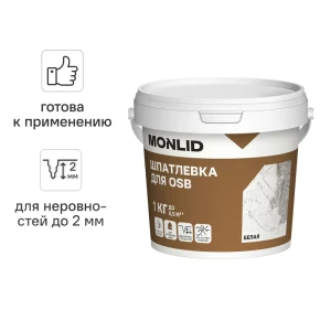 Универсальная шпатлевка акриловая MONLID 1 кг 89446542 STLM-2129322