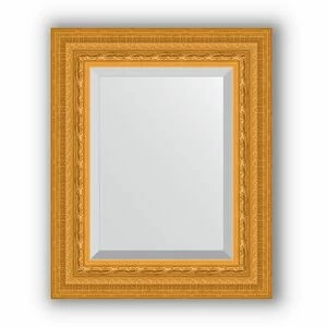 BY 1366 Зеркало с фацетом в багетной раме - сусальное золото 80 mm EVOFORM Exclusive