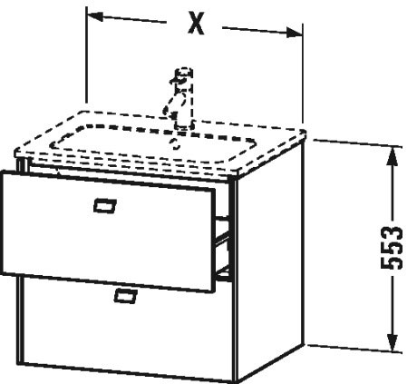 Тумбочка подвесная Brioso #BR4101 620 x 479 мм Duravit BR410104343 - Вид №3