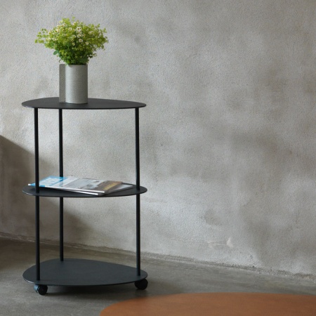 983479 Hippo black-anthracite журнальный столик трехъярусный 72х38х44см;LIND DNA  - Вид №1