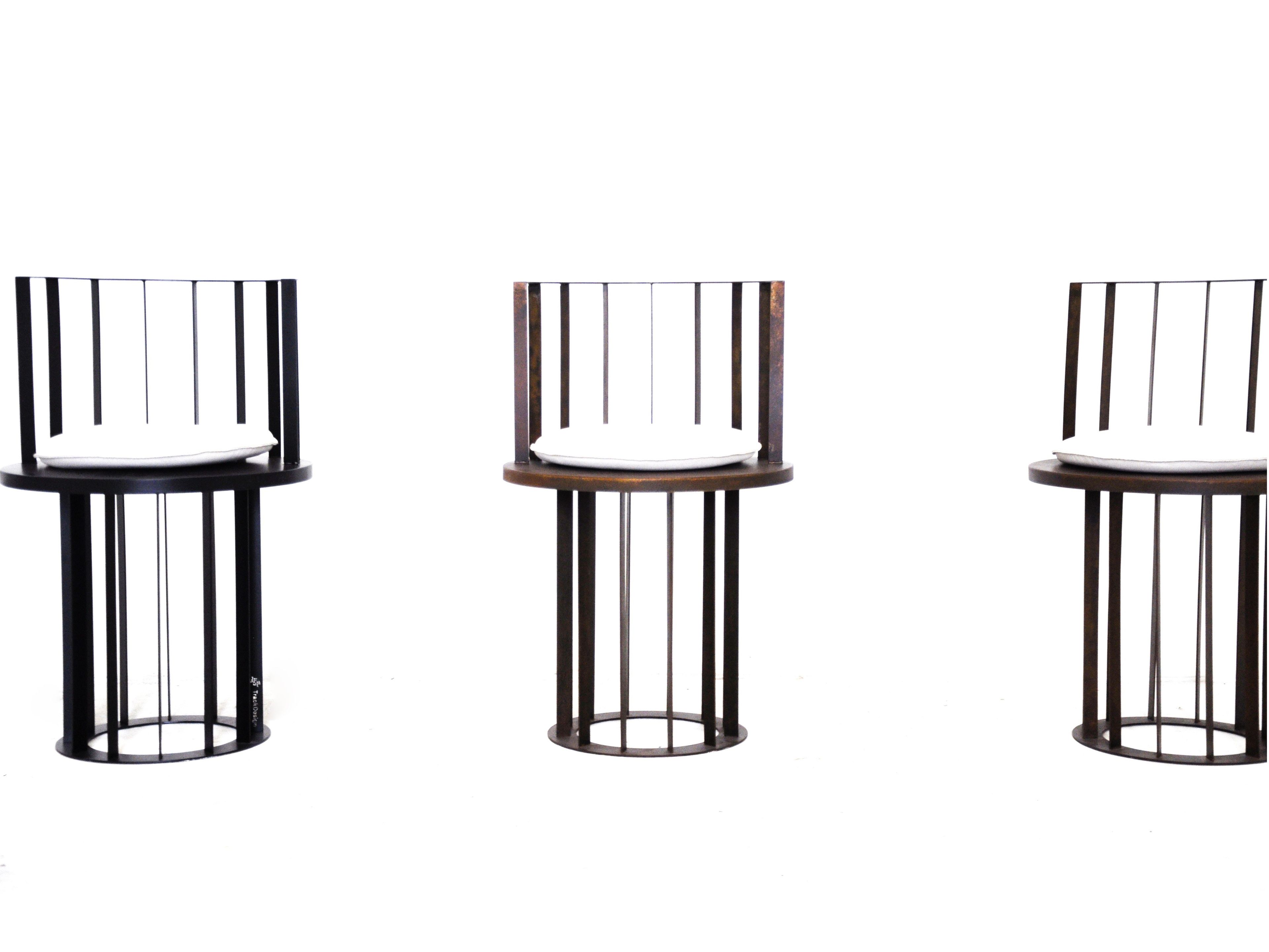 Высокий стул из стали Corten™ с мягким сиденьем TrackDesign Кандинский 1923 ARCH-00059714 - Вид №4