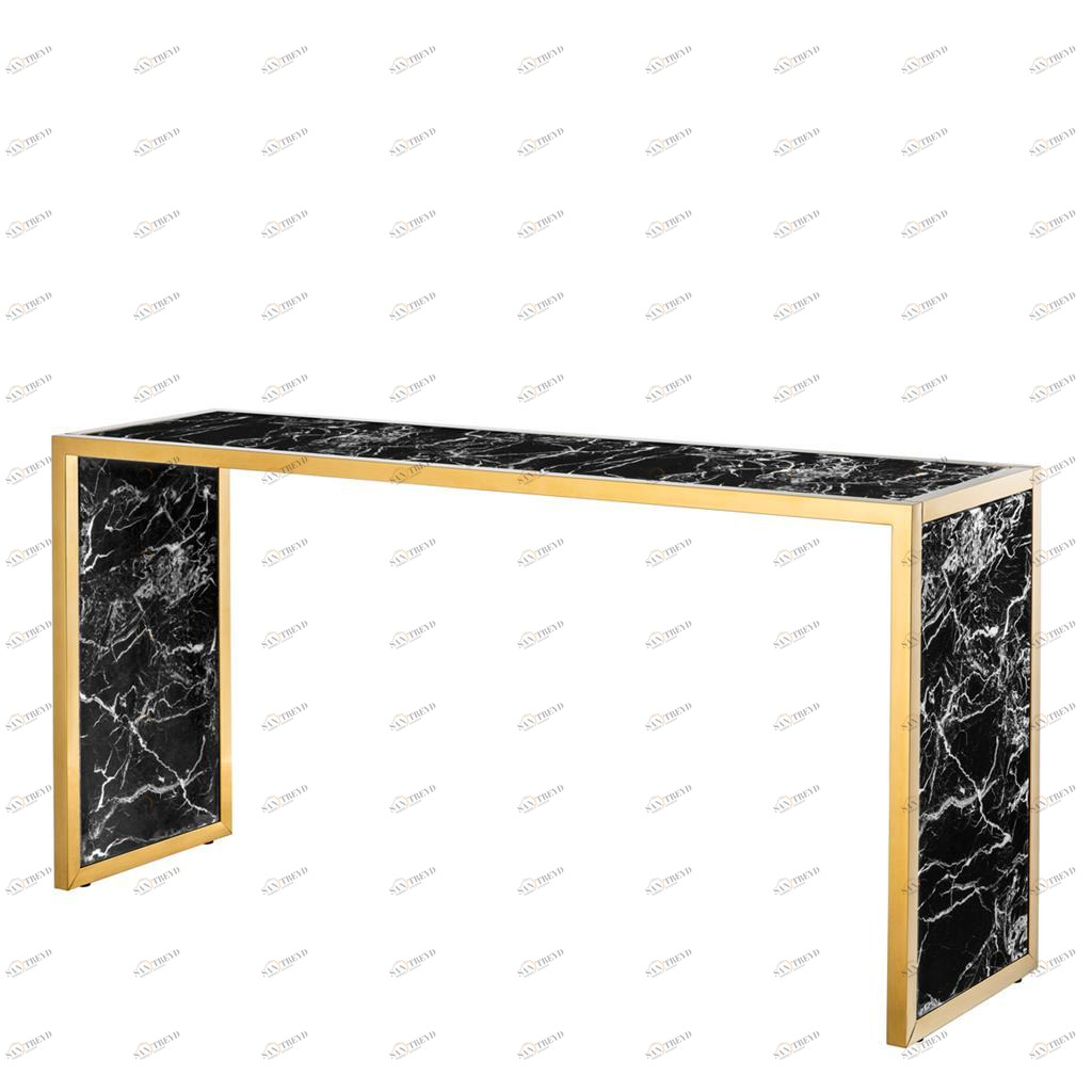 Консоль черная мраморная с золотой отделкой Moscova от Eichholtz EICHHOLTZ EICHHOLTZ 061014 Золото;черный 