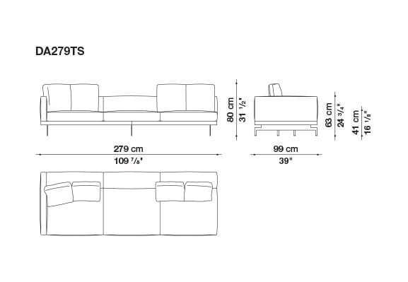 3-местный тканевый диван с полуостровом B&B Italia док ARCH-00061121 - Вид №100