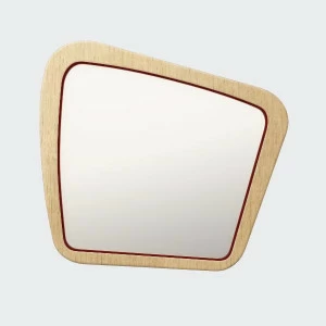 Зеркало настенное среднее шпон бордовое Woodi WOODI ДИЗАЙНЕРСКИЕ 00-3966395 Бордовый