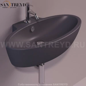 LFT34ANTRACITEMATT Подвесная раковина настенная овальная Simas LFT Spazio черная