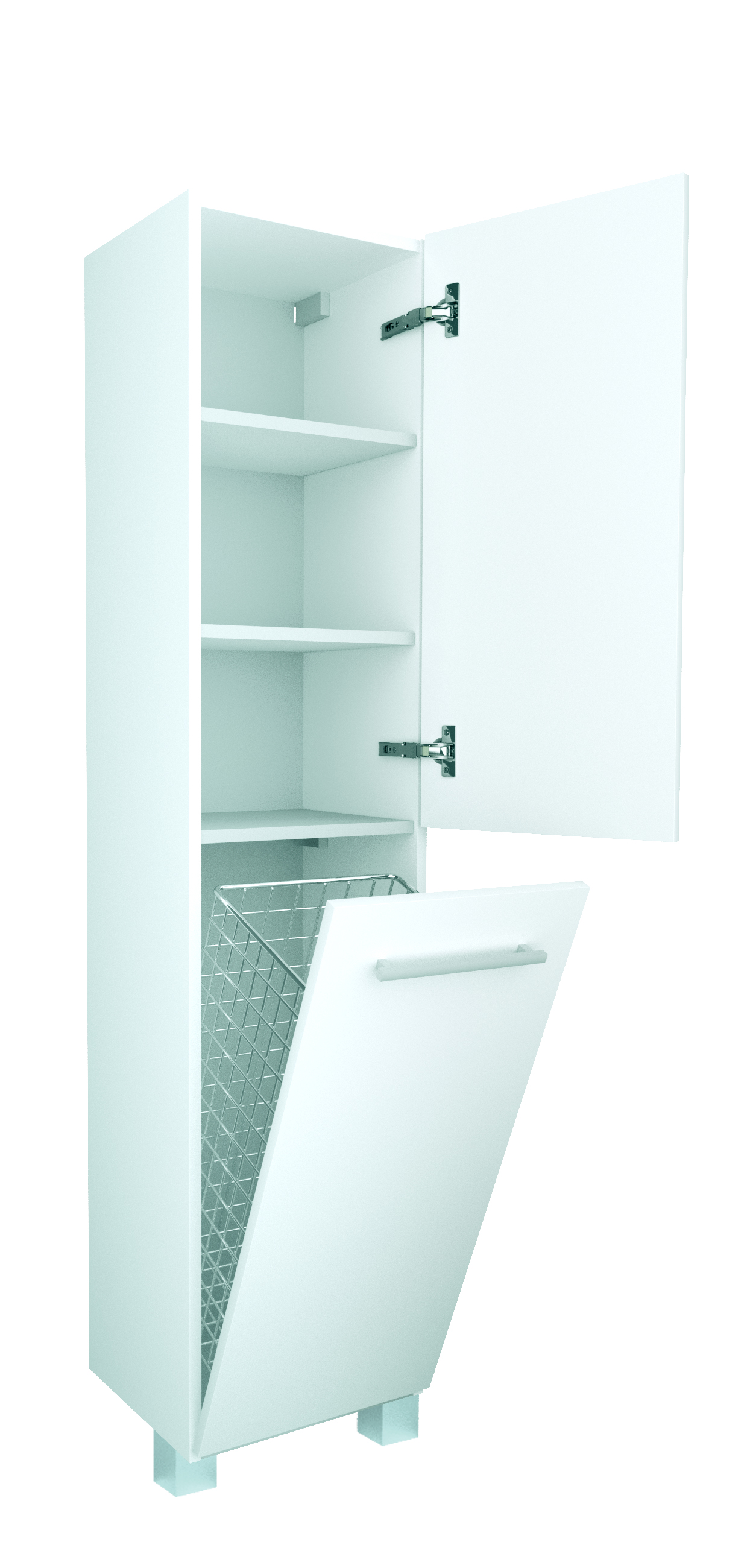 У23259 Шкаф - Пенал Соната 35Н, 2д, б/к Белый глянец 1 Marka Соната  - Вид №1