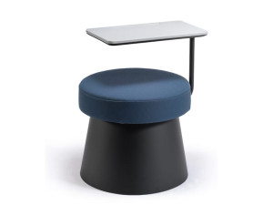 Круглый тканевый пуф с планшетом из инженерного пластика