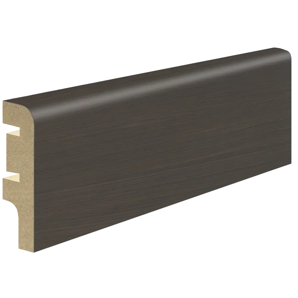 Плинтус 2100x70x16 мм ПВХ ламинация цвет черное дерево 83506013 STLM-2142100 VELLDORIS 