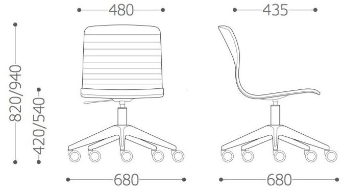 VAGHI Офисное кресло на колесиках Union guest U5o3 - Вид №6