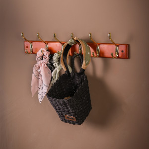 Вешалка для пальто и шапки , 680x70x50 мм, темная сосна LJPS0012 Public Steel Россия