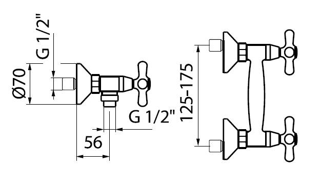 AM760102017 Смеситель для душа , хром-золото Webert Armony - Вид №1