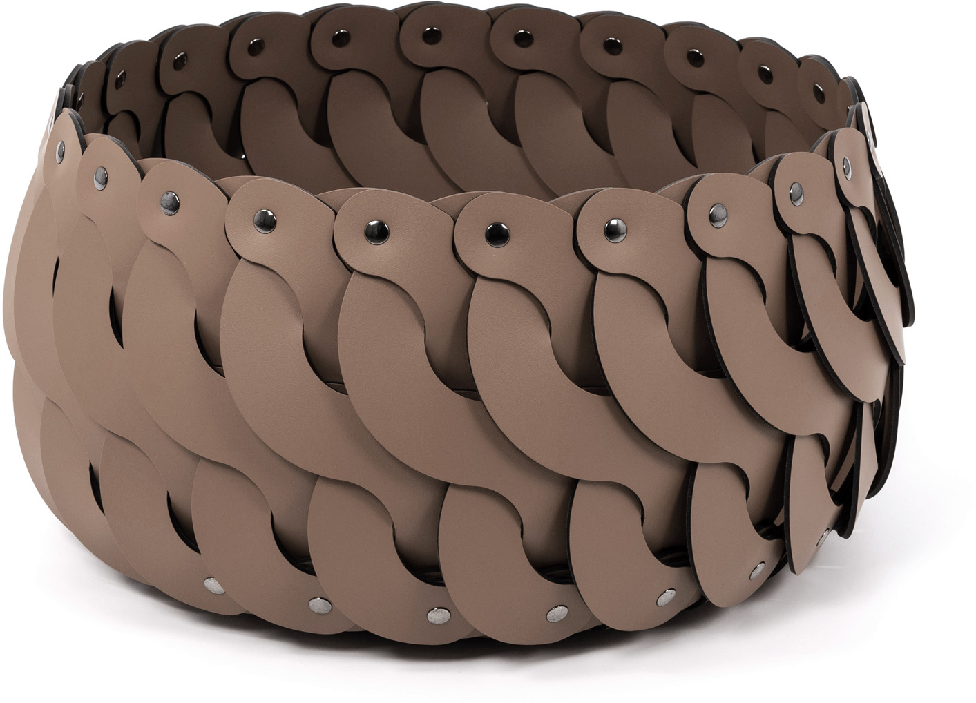 Маленькая корзина Alicante - Ø 45XH25 см / регенерированная кожа_coffee