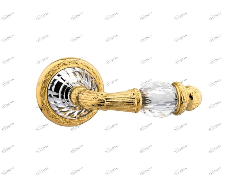 0R6241.000.50 Набор дверных ручек на розах с кристаллами сваровски эксклюзив Яркий хром Mestre 