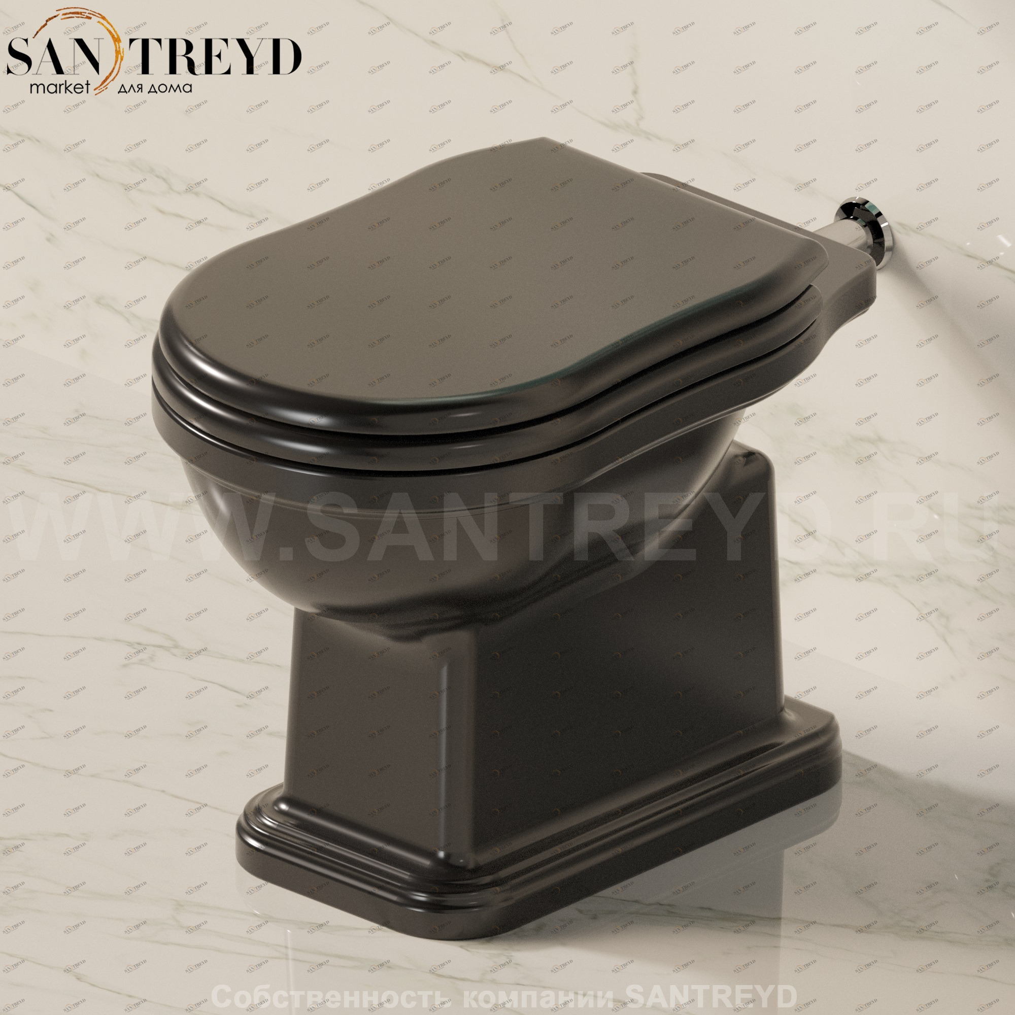 6011.9017 Приставной унитаз напольный Черный Ceramica Flaminia  Италия 