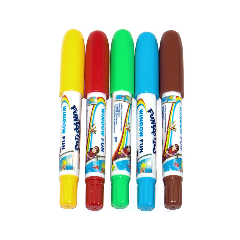 1802 Набор меловых маркеров для окон 2-6 мм 5 шт. FUN смыв E-16 5S Edding 