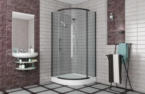 Душевое ограждение (без поддона) 900*900*1950 Стекло 8мм easy clean BLACKLINE BS090.1110A bravat