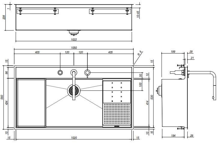 1lfx101nk Встроенная раковина под столешницу овальная Barazza Flexi - Вид №2
