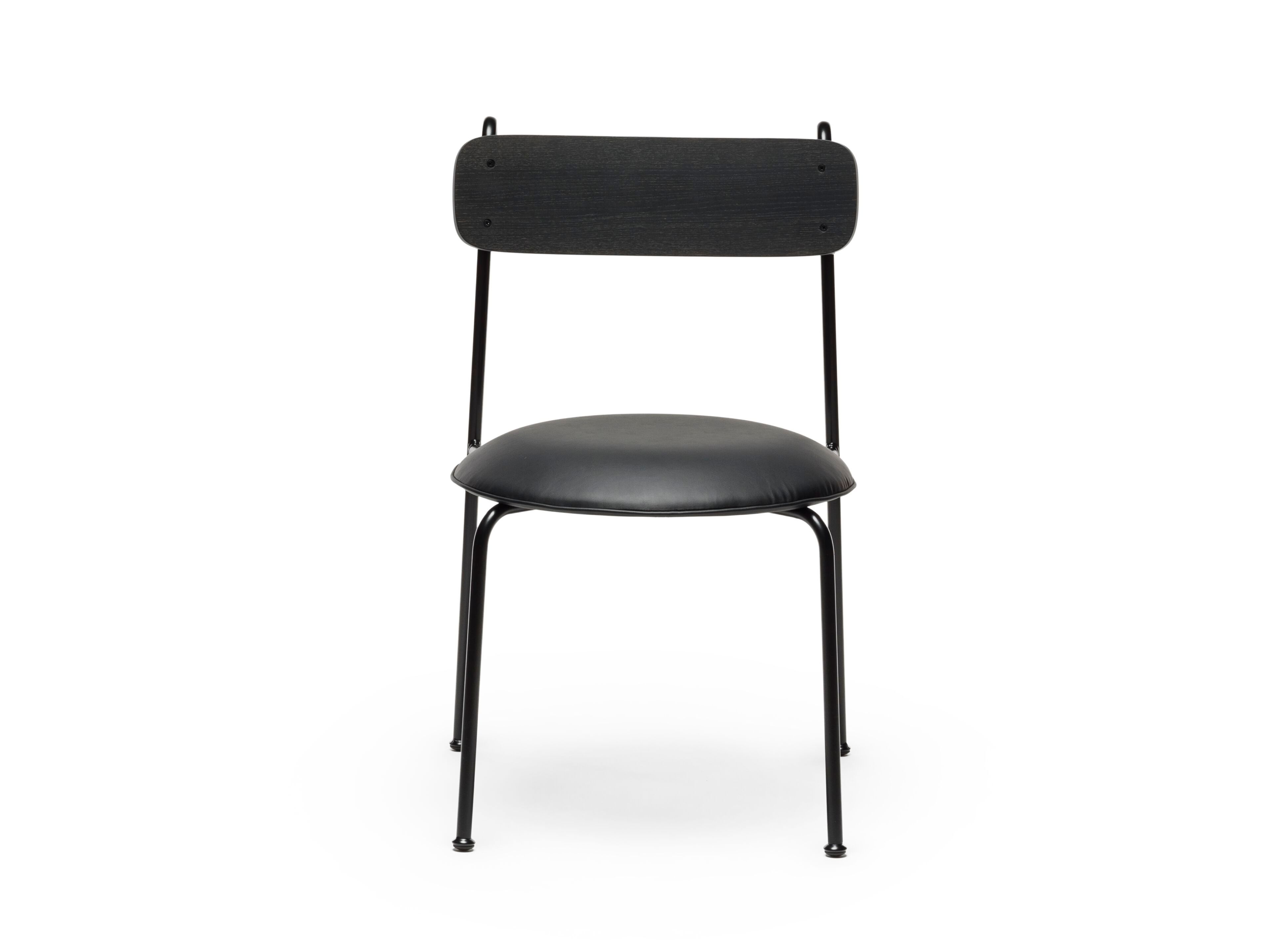 Окрашенный металлический стул со встроенной подушкой из искусственной кожи CHAIRS & MORE Lena ARCH-00091348 - Вид №19