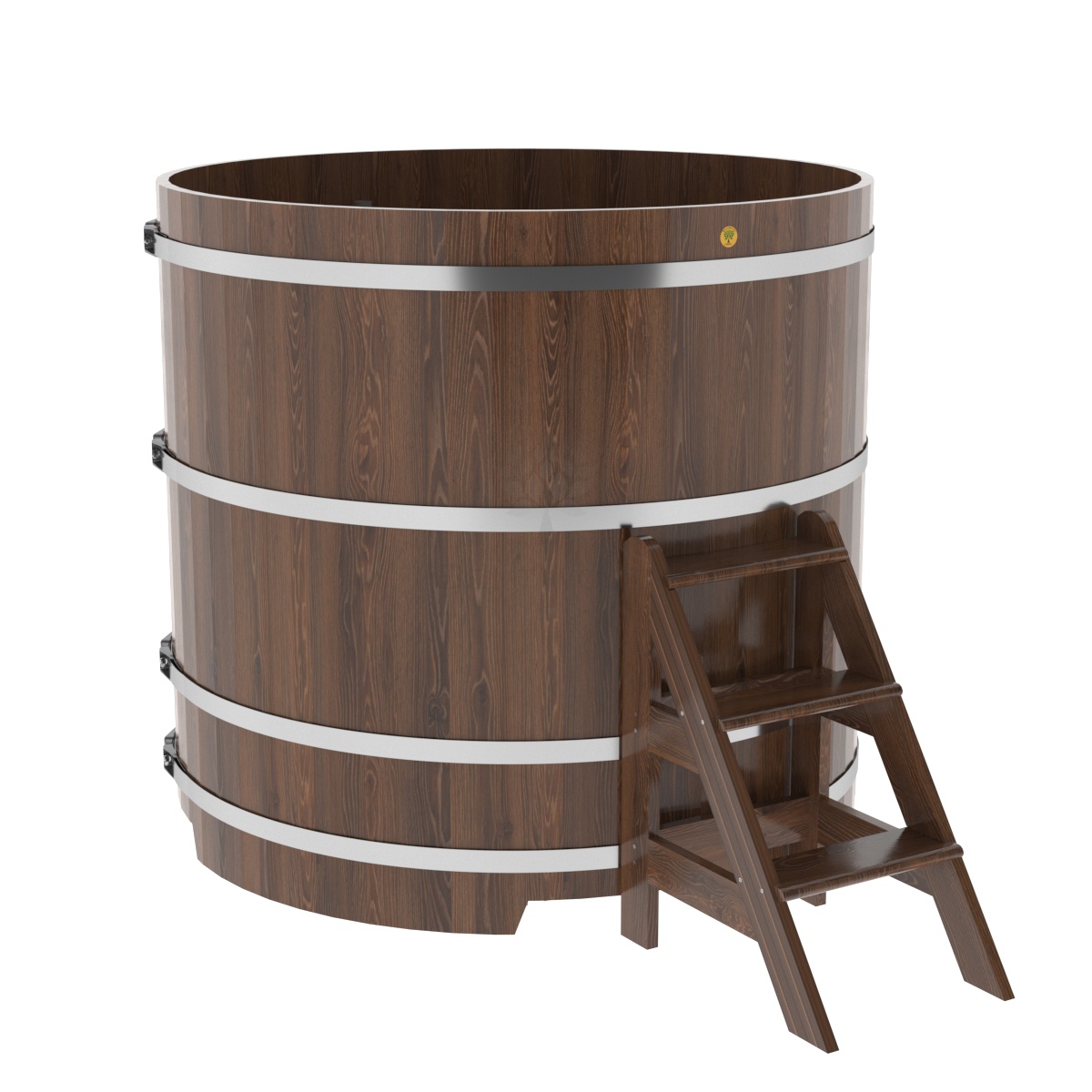 1306 Купель круглая из дуба d=1,50х1,4 морёная Alyarus 