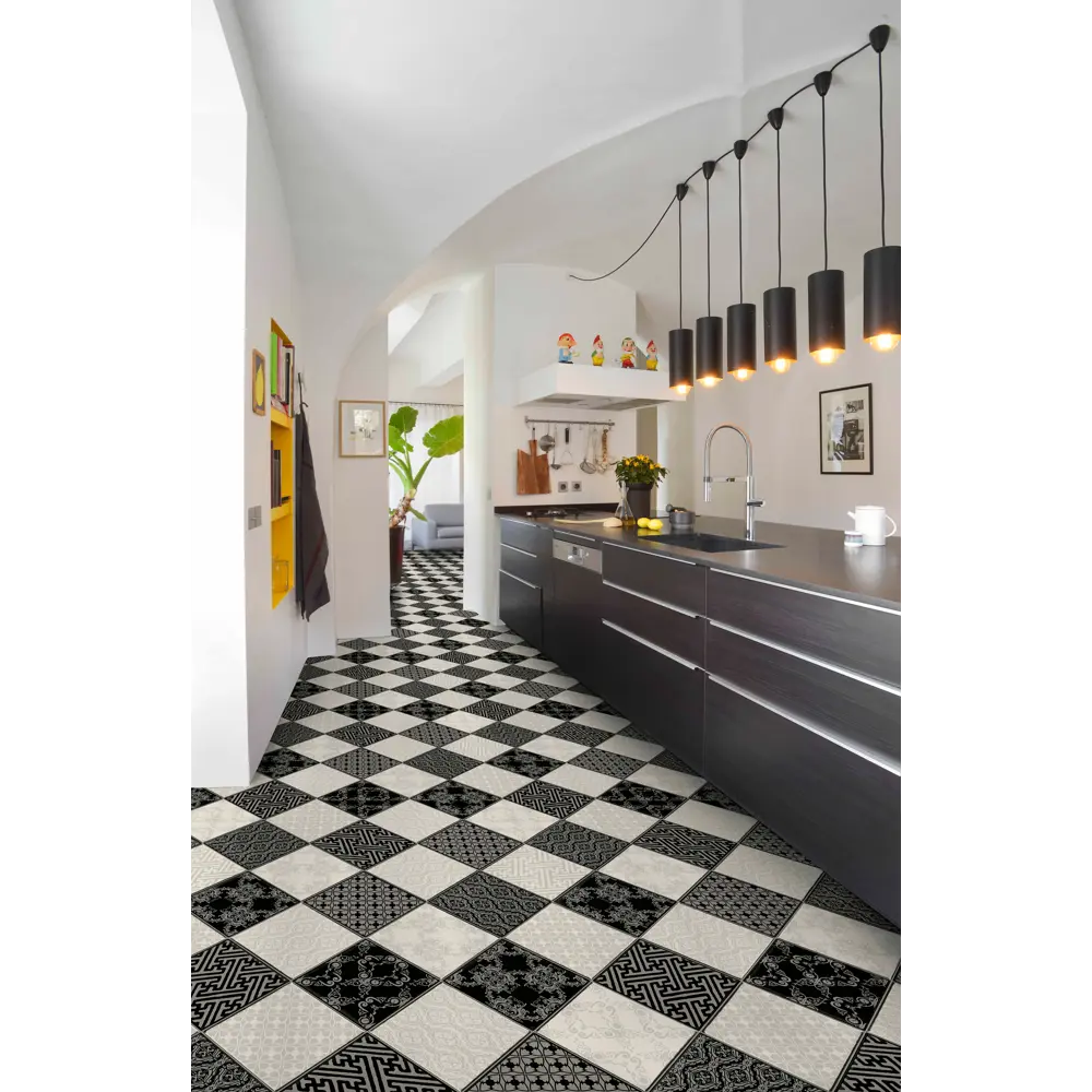 JUTEKS Линолеум «Викторианская шахматка» для гостиных и прихожих 82312400 STLM-0891433 - Вид №6