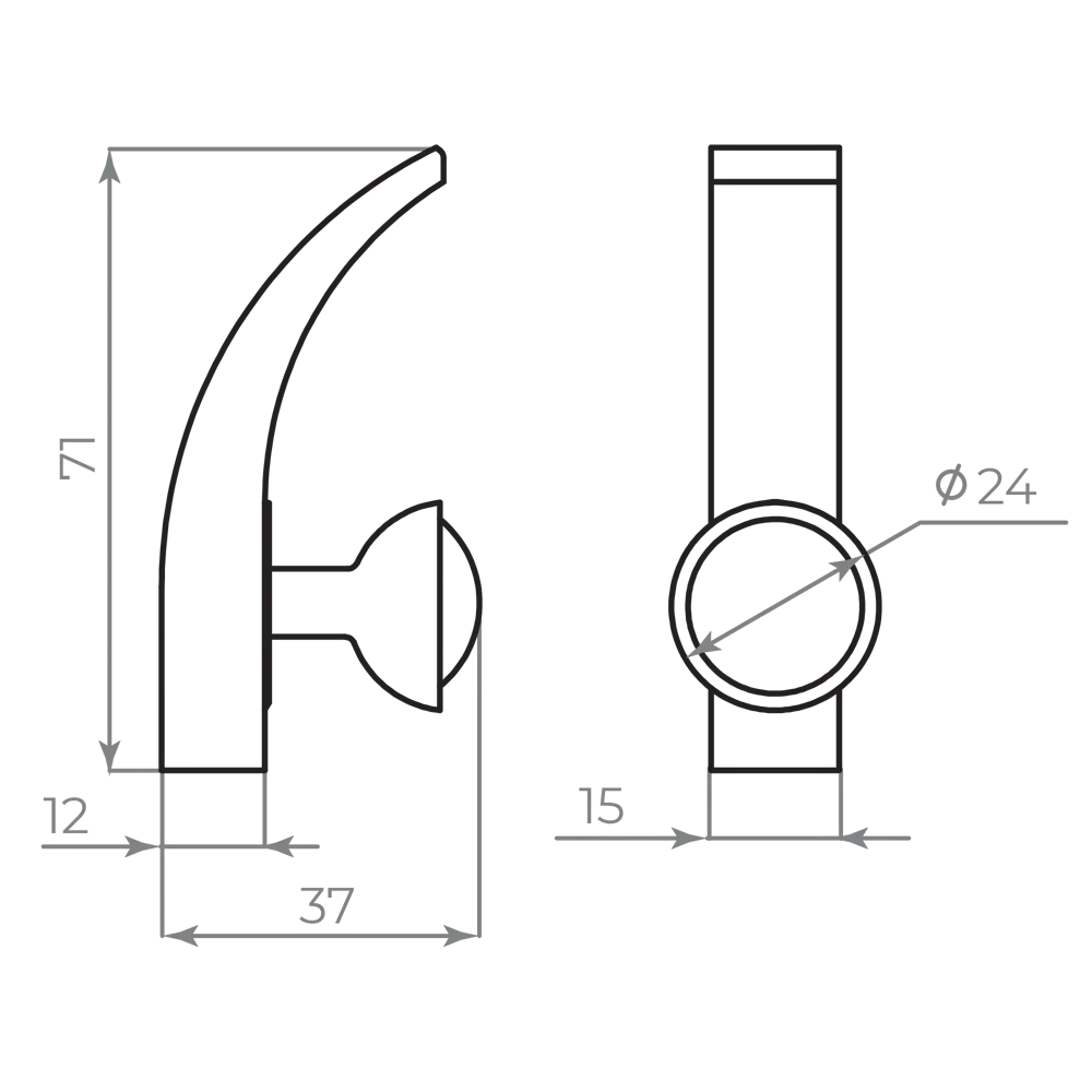Крючок мебельный Ajax MB-LM/K-004 1.5x7.1x3.7 см цвет зеленая бронза STLM-2192687 - Вид №5