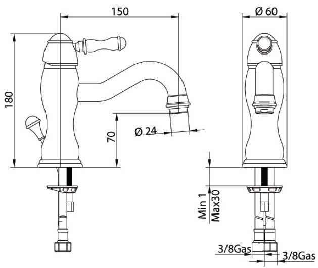 850120KO00 Смеситель Bandini Antico Santreyd - Вид №3