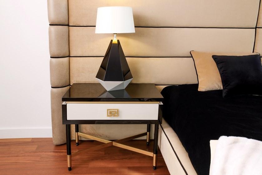 Stylish Club Прямоугольная прикроватная тумбочка из лакированной древесины с ящиками Sublime Scf.s16 - Вид №2