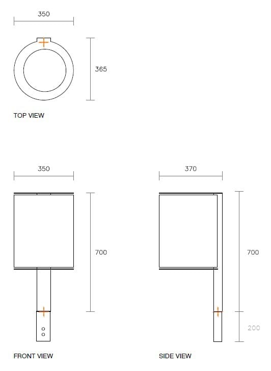 Наружные железные стойки для мусора SIT CY ARCH-00093446 - Вид №2
