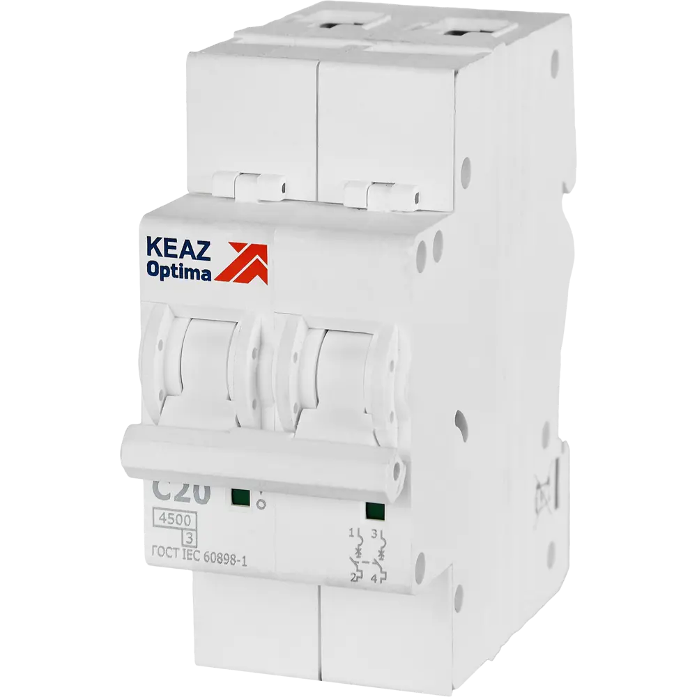 Автоматический выключатель КЭАЗ Opti Din BM63 2P 20А для надежной защиты электросети 89206658 STLM-1105001