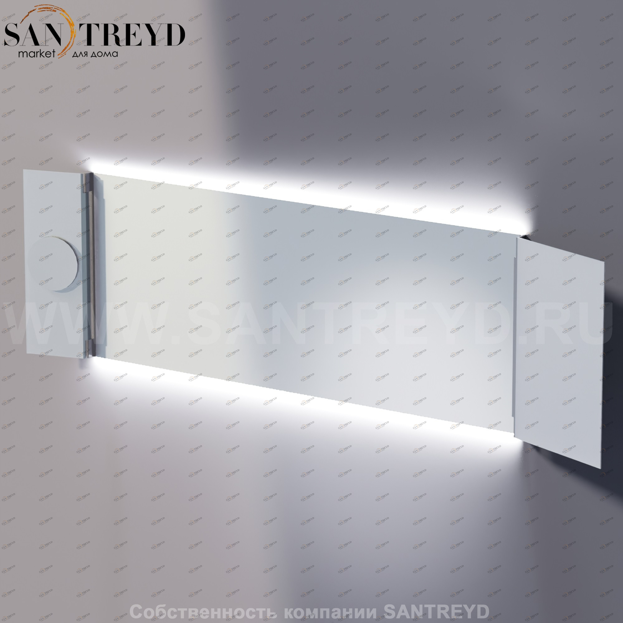 Agape NARCISO Прямоугольное модульное зеркало с LED подсветкой: длина 167 см, высота 60 см ANAR160204LHS