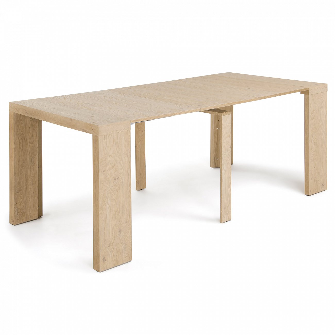 Обеденный стол раздвижной квадратный деревянный, дубовый шпон 45-200 см BARCELONA DESIGN  147036 Бежевый  - Вид №5