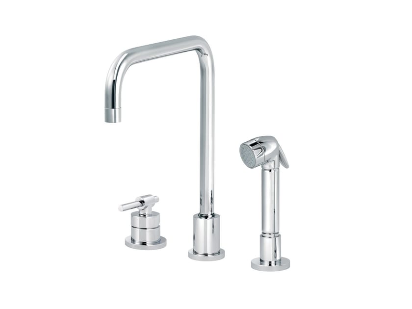 Смеситель для кухни с 3 отверстиями с выдвижным ручным душем rvb ARCH-00107236