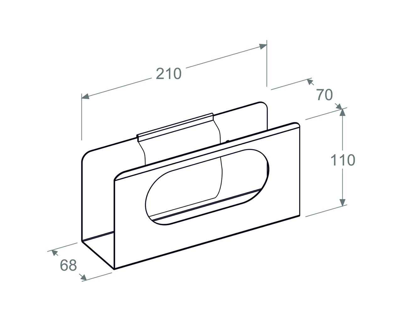 GSM020 Держатель для картонной коробки с перчатками или салфетками STELLA, матовая сталь Merida  - Вид №1