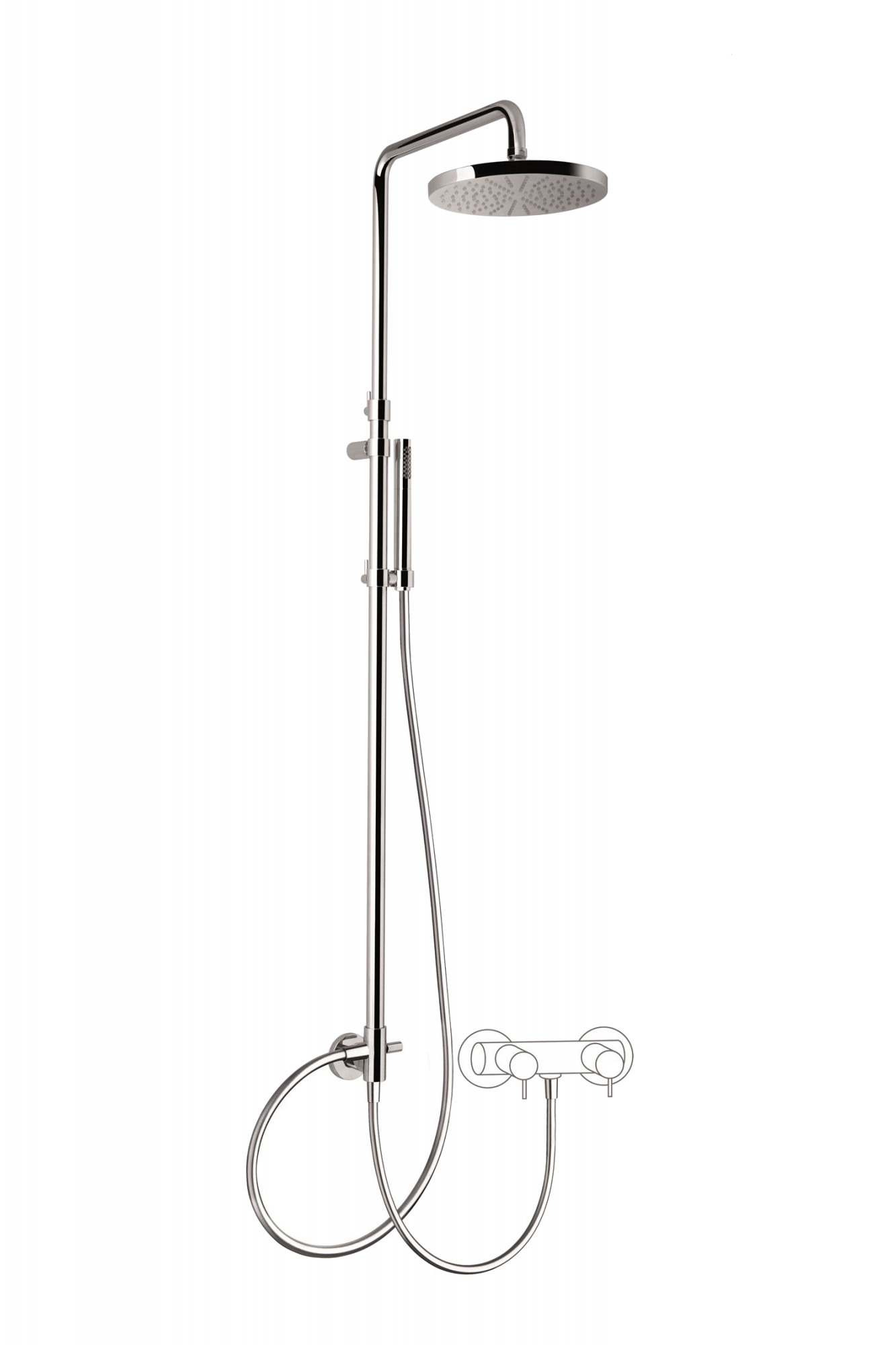 32676X/ED-CRX CARIMALI Мостик телескопический, душевая лейка Stick 